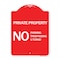 Signmission Private Property No Parking No Trespassing U Turns!, Red & White Alum Sign, 18" x 24", RW-1824-24621 A-DES-RW-1824-24621 - alternate 1